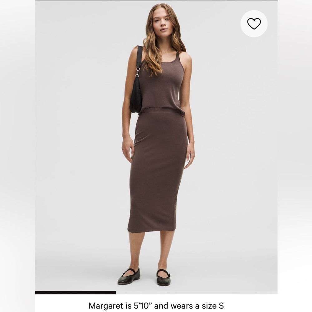 NWT Lululemon Drapey Softsreme Column Midi Skirt on Filbert Tan - Picture 8 of 8